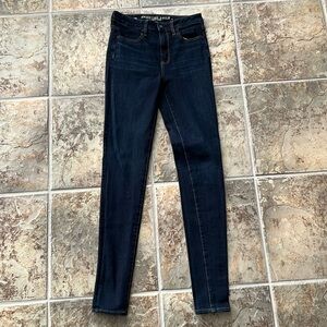 American Eagle Outfitters super stretch dark blue jeggings- size 2 x-long